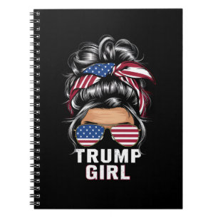 Carnet Fille Trump Chignon Décoiffé Drapeau USA Trump Éle