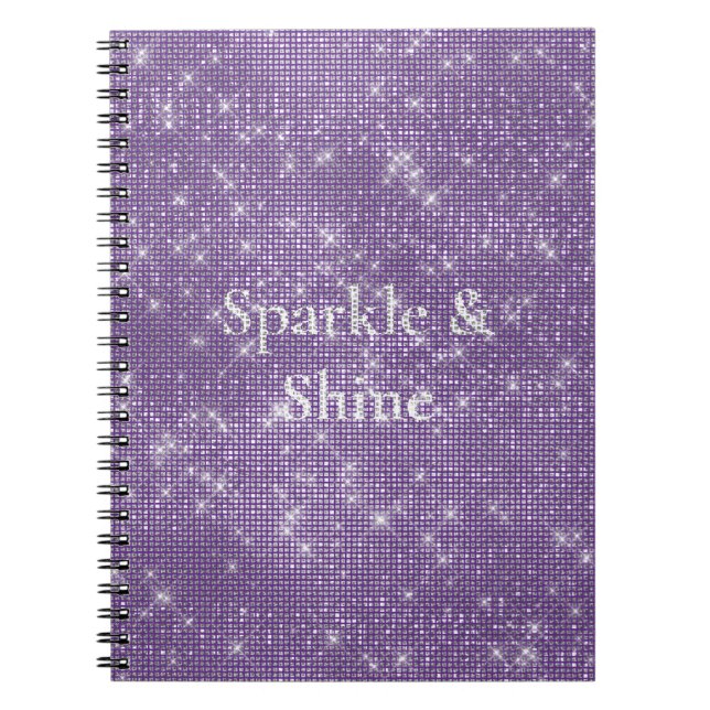 Carnet Fille violette brillante étincelante (Devant)