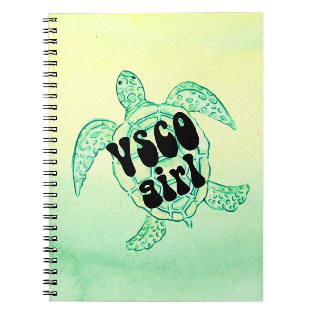 Carnet fille vsco tortue de mer (Devant)