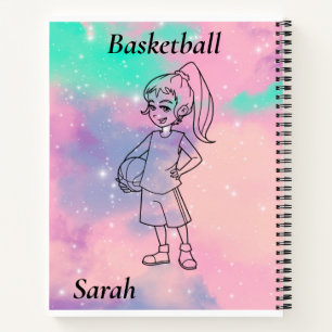 Carnet Filles Basketball Avec Aquarelle arrière - plan