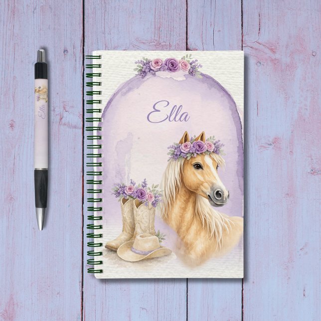 Carnet Filles Cheval Floral Violet (Créateur téléchargé)