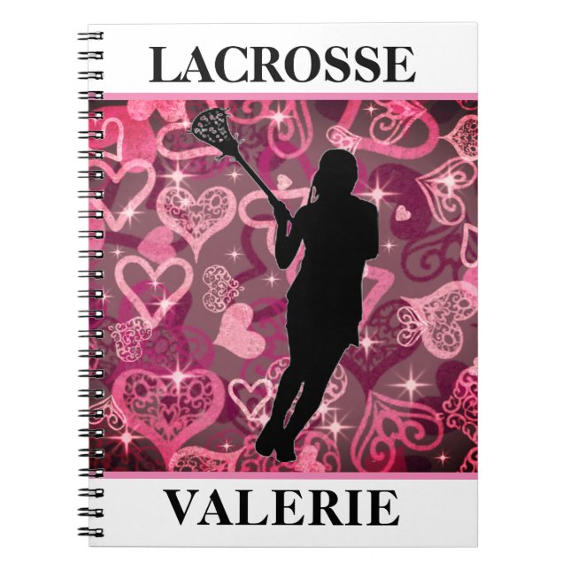Carnet Filles crosse Coeurs Roses flottants (Devant)