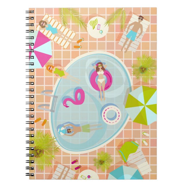 Carnet Filles en bikini et garçons jouant à un jeu de pis (Devant)