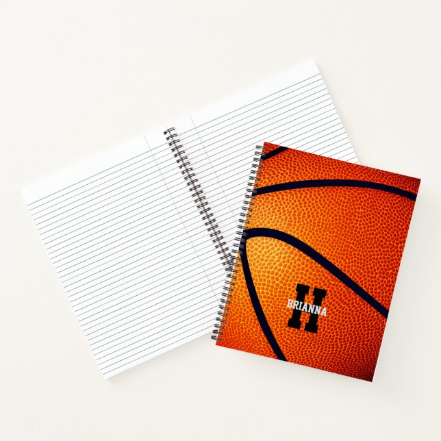Carnet filles garçons monogrammed basketball (Intérieur)