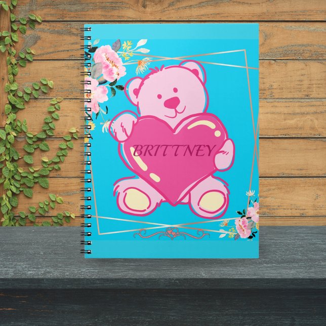 Carnet Filles Oursons Fleurs Modernes Rose Bleu Rentrée S (Créateur téléchargé)