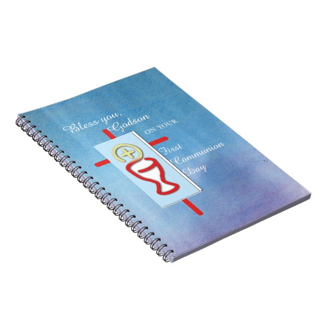 Carnet Filleul, Première Sainte Communion, Bleu (Côté Droit)