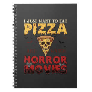 Carnet Films d'horreur Pizza Halloween Crâne Chauves-sour
