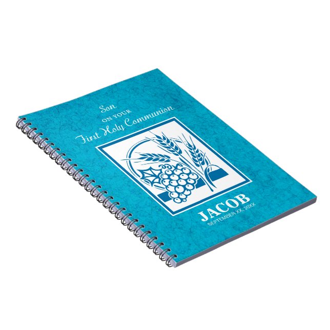 Carnet Fils, Première Communion, Blé, Raisins Bleus (Côté Droit)