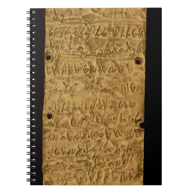 Carnet Fine couche d'or avec l'inscription phénicienne, (Devant)