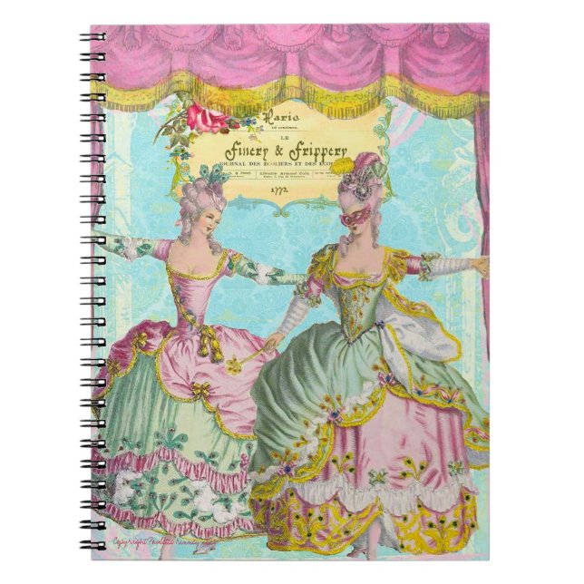 Carnet Finery and Frippery Marie Antoinette Notebook (Devant)