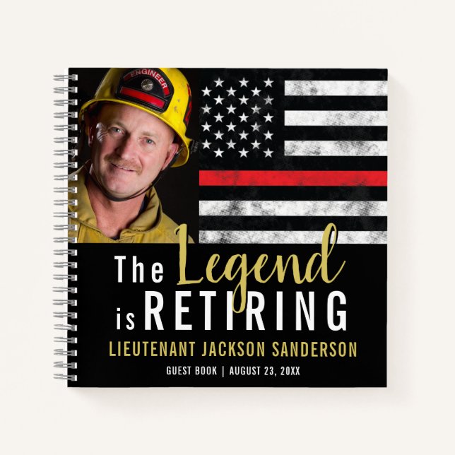 Carnet Firefighter Retirement Red Line Fireman Guest Book (Devant)