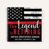 Firefighter Retirement Red Line Fireman Guest Book
