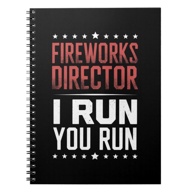 Carnet Fireworks Director I Run You Run Funny 4 juillet (Devant)