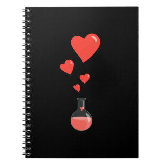 Carnet Flacon noir de coeur Saint-Valentin Geek