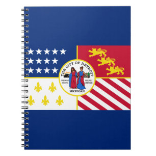Carnet Flag of Detroit, Michigan Notebook