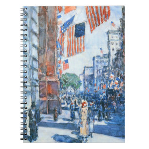 Carnet Flags Fifth Avenue de Childe Hassam, Art Vintage