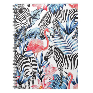 Carnet Flair tropical : Flamant rose Zebra Paradise
