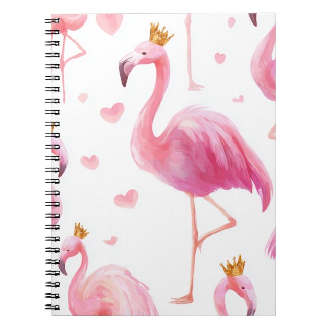 Carnet Flamant Couronné – Luxe Island Vibes (Devant)