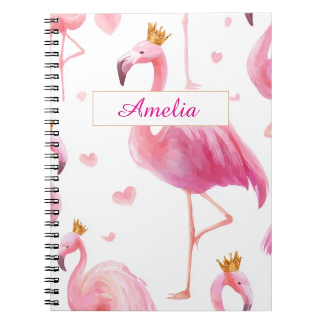 Carnet Flamant Couronné – Luxe Island Vibes (Devant)