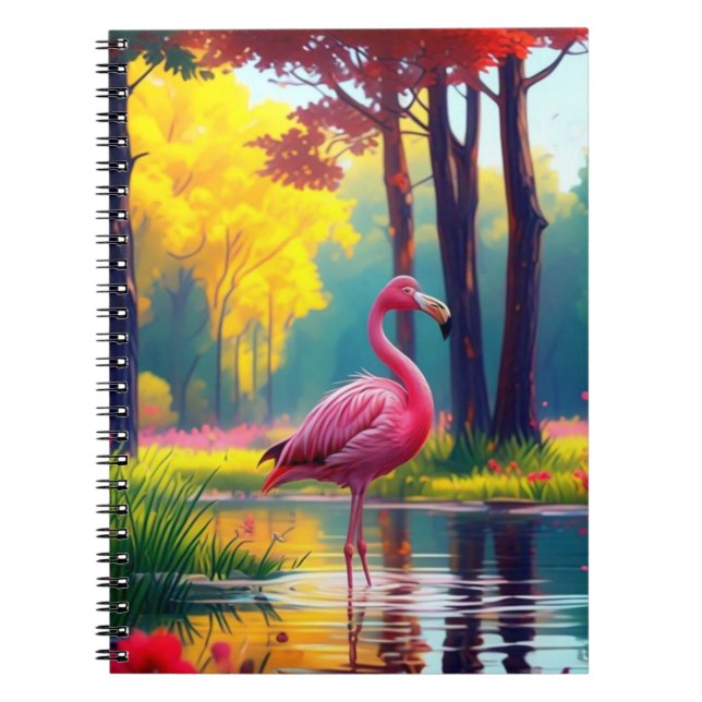 Carnet Flamant debout dans le lac-36547 (Devant)