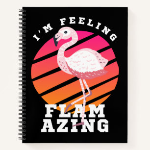 Carnet Flamant drôle de jeu de mots se sentant flamboyant