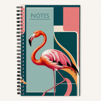 Carnet Flamant rose Art déco