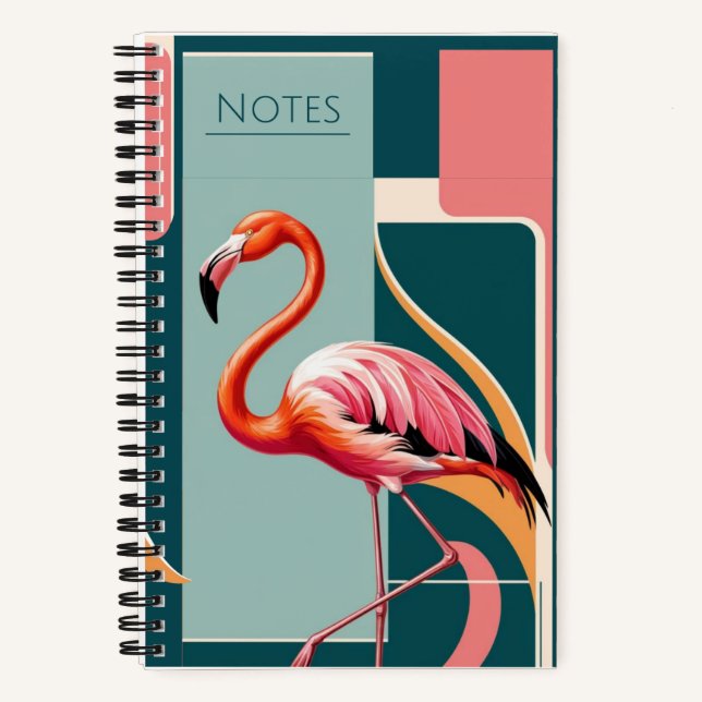 Carnet Flamant rose Art déco (Recto)