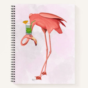 Carnet Flamant rose avec Cocktail