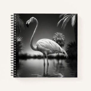 Carnet Flamant rose dans une piscine