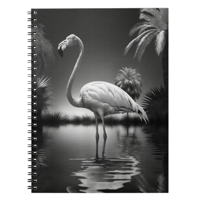 Carnet Flamant rose dans une piscine (Devant)