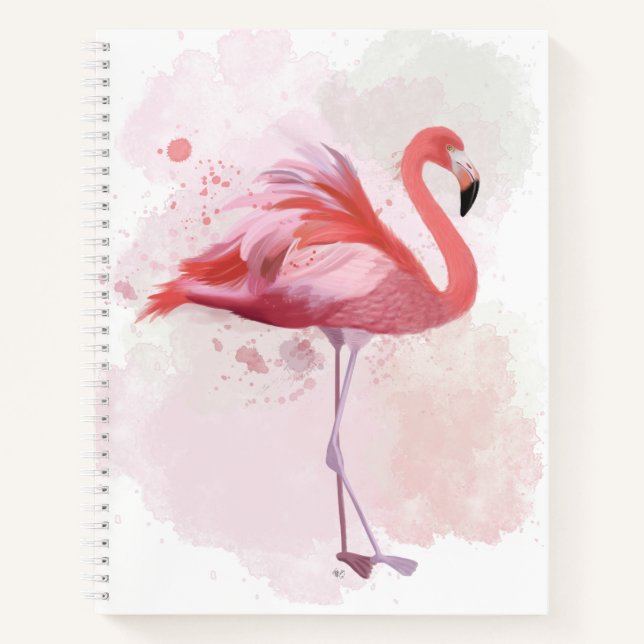 Carnet Flamant rose de bouffée (Devant)