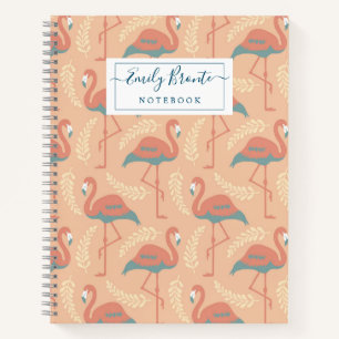 Carnet Flamant rose élégant d'inspiration Art déco motif