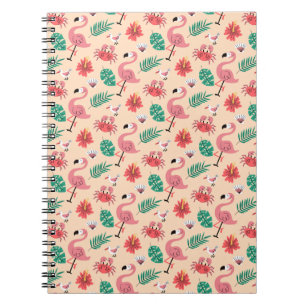 Carnet Flamant Rose Été Motif Tropical