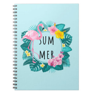 Carnet Flamant rose floral Bliss été