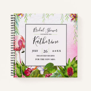 Carnet Flamant rose Floride Fleur tropicale