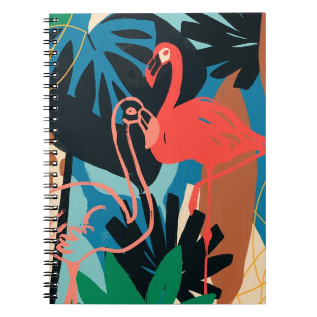 Carnet Flamant rose funky (Devant)