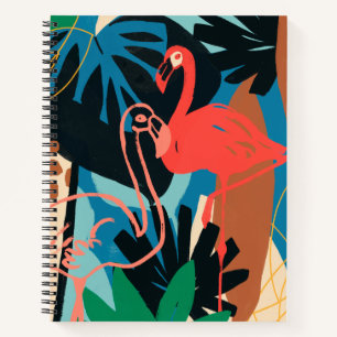 Carnet Flamant rose funky