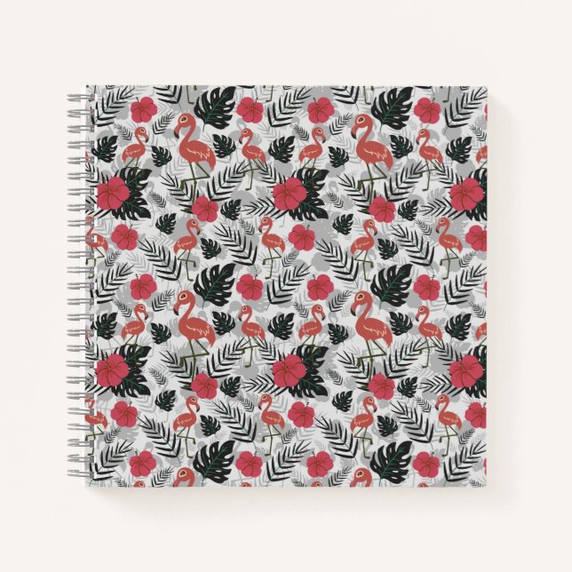 Carnet Flamant rose motif sans couture avec arrière - pla (Devant)