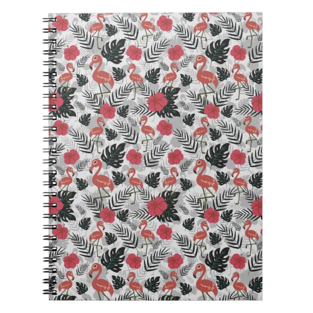Carnet Flamant rose motif sans couture avec arrière - pla (Devant)