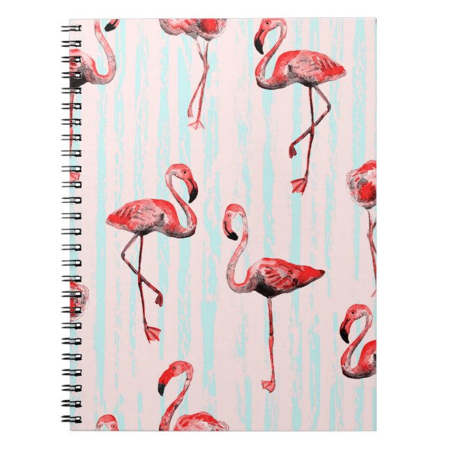 Carnet Flamant rose motif transparent (Devant)