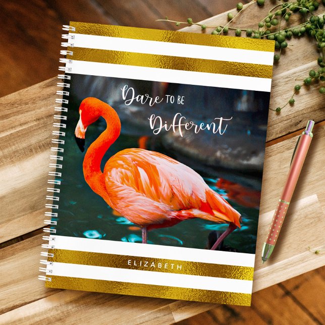 Carnet Flamant rose Or Blancs Oser Être Différent (Créateur téléchargé)