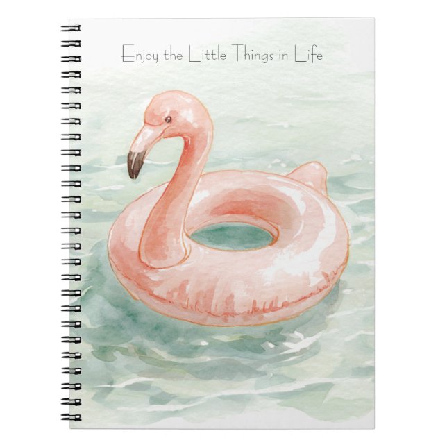 Carnet Flamant Rose Piscine Profitez des Petites Choses (Devant)