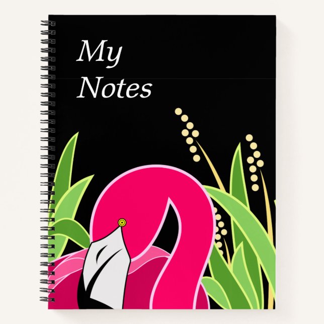 Carnet Flamant rose rose Abstrait (Devant)