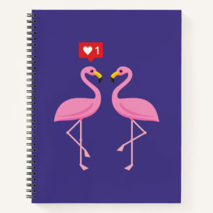 Carnet Flamant rose Rose Comme Heart Pastel