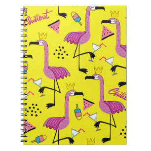 Carnet Flamant rose rose : Motif de mode d'été