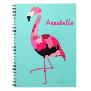 Carnet Flamant rose rose Turquoise