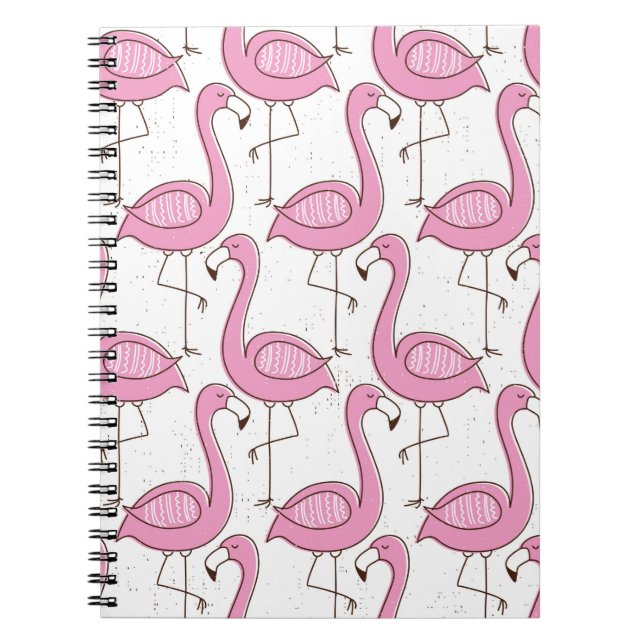 Carnet Flamant rose sans couture motif, design exotique v (Devant)