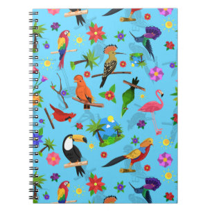 Carnet Flamant rose Toucan Et Arara Motif Oiseaux Sans Me