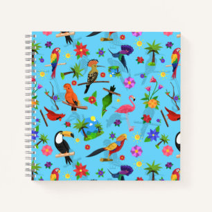 Carnet Flamant rose Toucan Et Arara Motif Oiseaux Sans Me