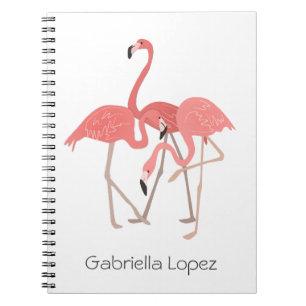 Carnet Flamant rose trio personnalisé
